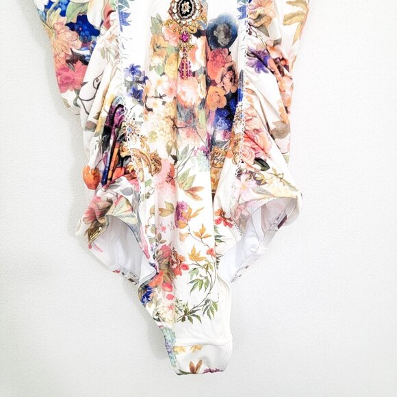 Camilla Rouched Side Onepiece Swimsuit in Friends with Frescos Small - Picture 9 of 12